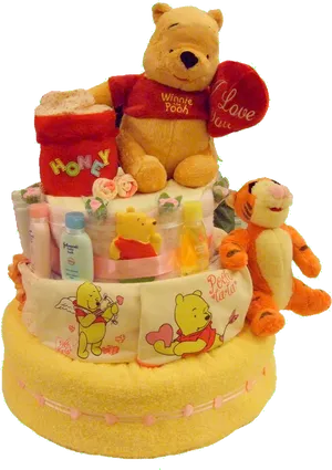 Winnie The Pooh Diaper Cake PNG Image