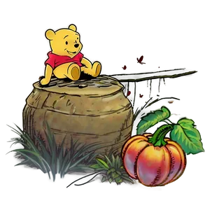 Winnie The Pooh Fall Scene Png Ahv29 PNG Image