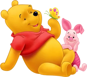 Winnieand Piglet Friendly Moment PNG Image