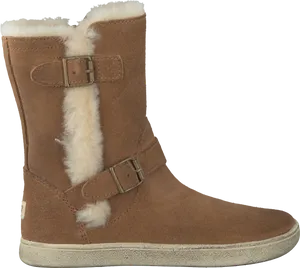 Winter Fur Lined Brown Boot.png PNG Image