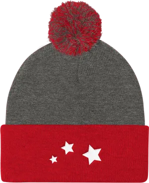 Winter Hatwith Pom Pomand Stars PNG Image