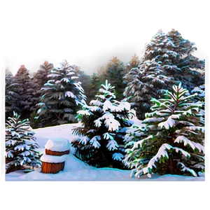 Winter Pine Tree Scene Png 06132024 PNG Image