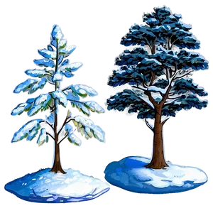 Winter's Snow Trees Png 06292024 PNG Image