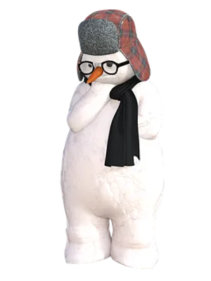 Winter Snowman Characterwith Hatand Scarf PNG Image