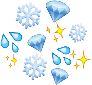 Winter Sparkle Emojis Collection PNG Image