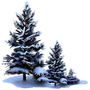 Winter Spruce Tree Scenery Png 36 PNG Image