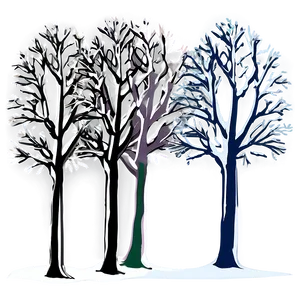 Winter Trees With Snowflakes Png 59 PNG Image