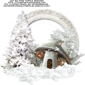 Winter Wonderland Snow Globe Scene.png PNG Image