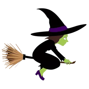 Witch Flying Halloween Cartoon Png 06252024 PNG Image