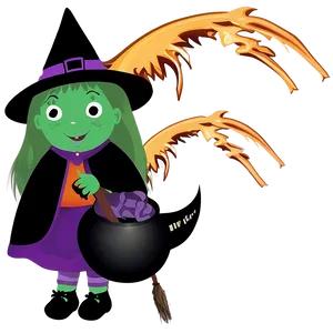 Witch-themed Halloween Decor Png Odg82 PNG Image