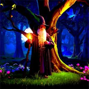 Wizard In Enchanted Forest Png Vjo PNG Image