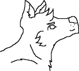 Wolf Profile Line Art PNG Image