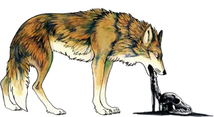 Wolf Vomiting Illustration PNG Image