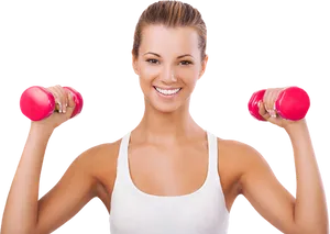 Woman Exercisingwith Dumbbells PNG Image