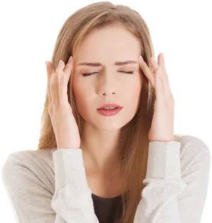 Woman Experiencing Headache PNG Image