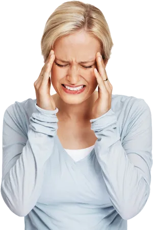 Woman Experiencing Headache PNG Image