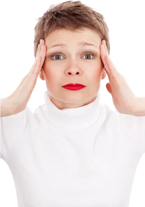 Woman Experiencing Headache PNG Image