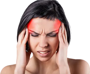 Woman Experiencing Headache PNG Image