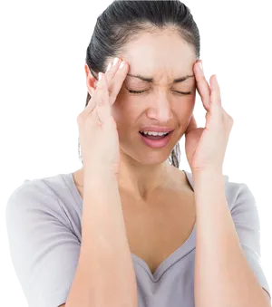 Woman Experiencing Headache PNG Image