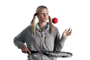 Woman Juggling Tennis Ball PNG Image