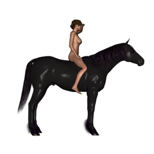 Woman_on_ Horseback_in_ Darkness PNG Image