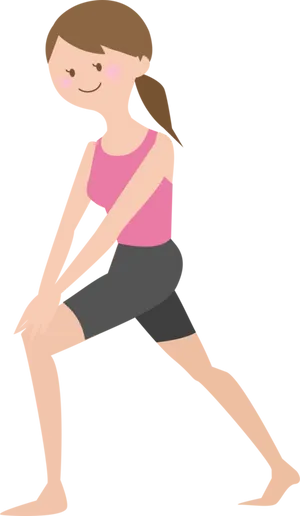 Woman Performing Lunge Stretch PNG Image