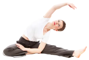 Woman Performing Yoga Pose PNG Image