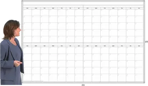 Woman Presenting Blank Calendar PNG Image