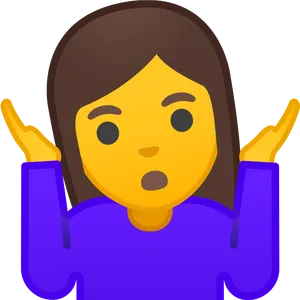 Woman Shrugging Emoji PNG Image