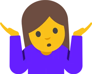 Woman Shrugging Emoji PNG Image