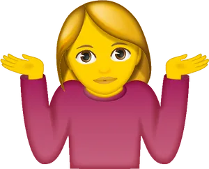 Woman Shrugging Emoji PNG Image