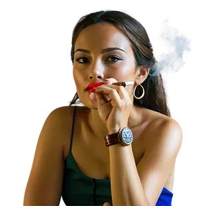 Woman Smoking Cigar Png 05232024 PNG Image