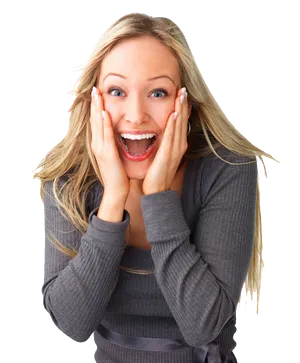 Woman Surprised Expression PNG Image