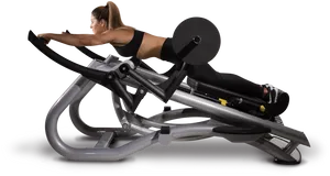 Woman Using Leg Press Machineat Gym PNG Image