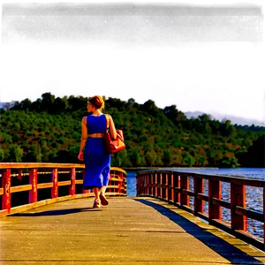 Woman Walking On Bridge Png Lbj31 PNG Image