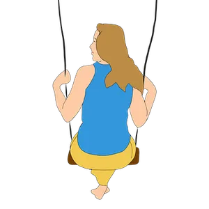 Womanon Swing Vector Illustration PNG Image