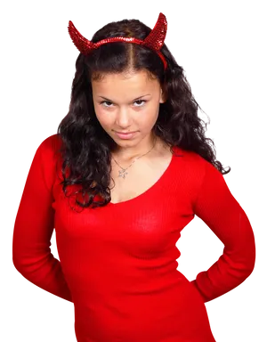 Womanwith Devil Horns PNG Image