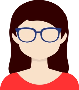 Womanwith Glasses Vector Portrait PNG Image