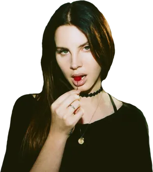 Womanwith Red Lollipop PNG Image