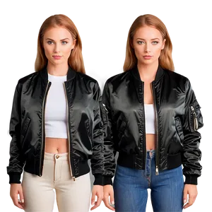 Women's Fitted Bomber Jacket Png Has PNG Image