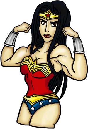 Wonder Woman Animated Pose PNG Image