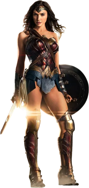 Wonder Woman Full Costume Pose PNG Image