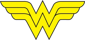 Wonder Woman Logo Yellow W PNG Image