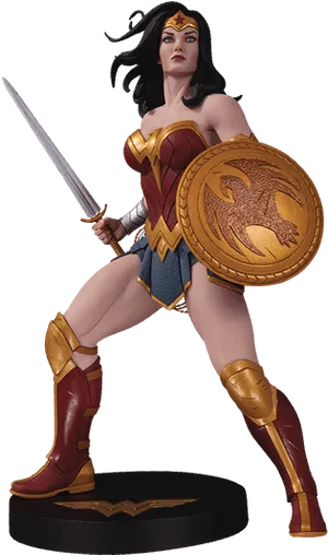 Wonder Woman Statue Collectible PNG Image