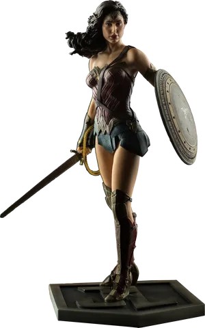 Wonder Woman Statue Pose PNG Image