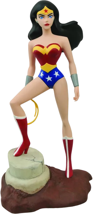 Wonder Woman Statuette Classic Pose PNG Image