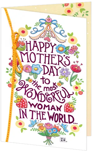 Wonderful Woman Mothers Day Card PNG Image