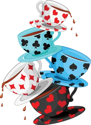 Wonderland Tea Party Cups PNG Image