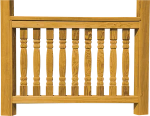 Wooden Balusters Railing Design PNG