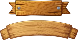 Wooden Banner Design Elements PNG Image